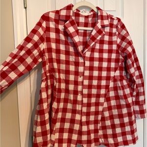 Pomander Place / Tuckernuck Gingham Red and White Checkered Blouse